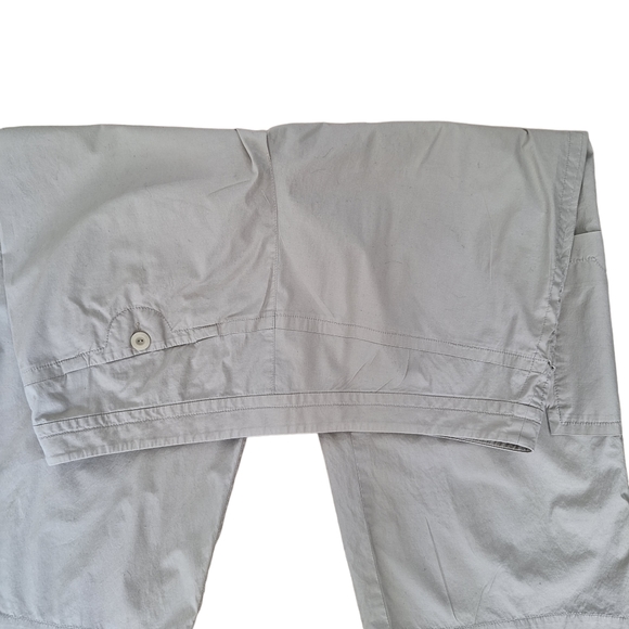 Eileen Fisher Women's Tan Khaki Wide Leg Flat Front Cropped Cargo Pants szL - Picture 5 of 8